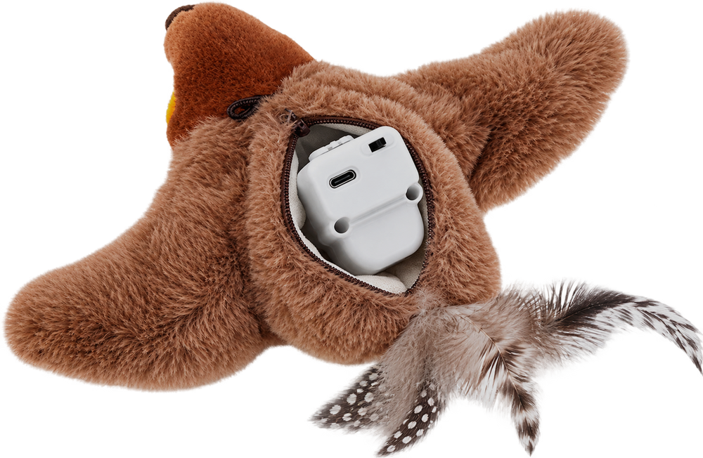 El pájaro cantor con su conector de carga USB-C