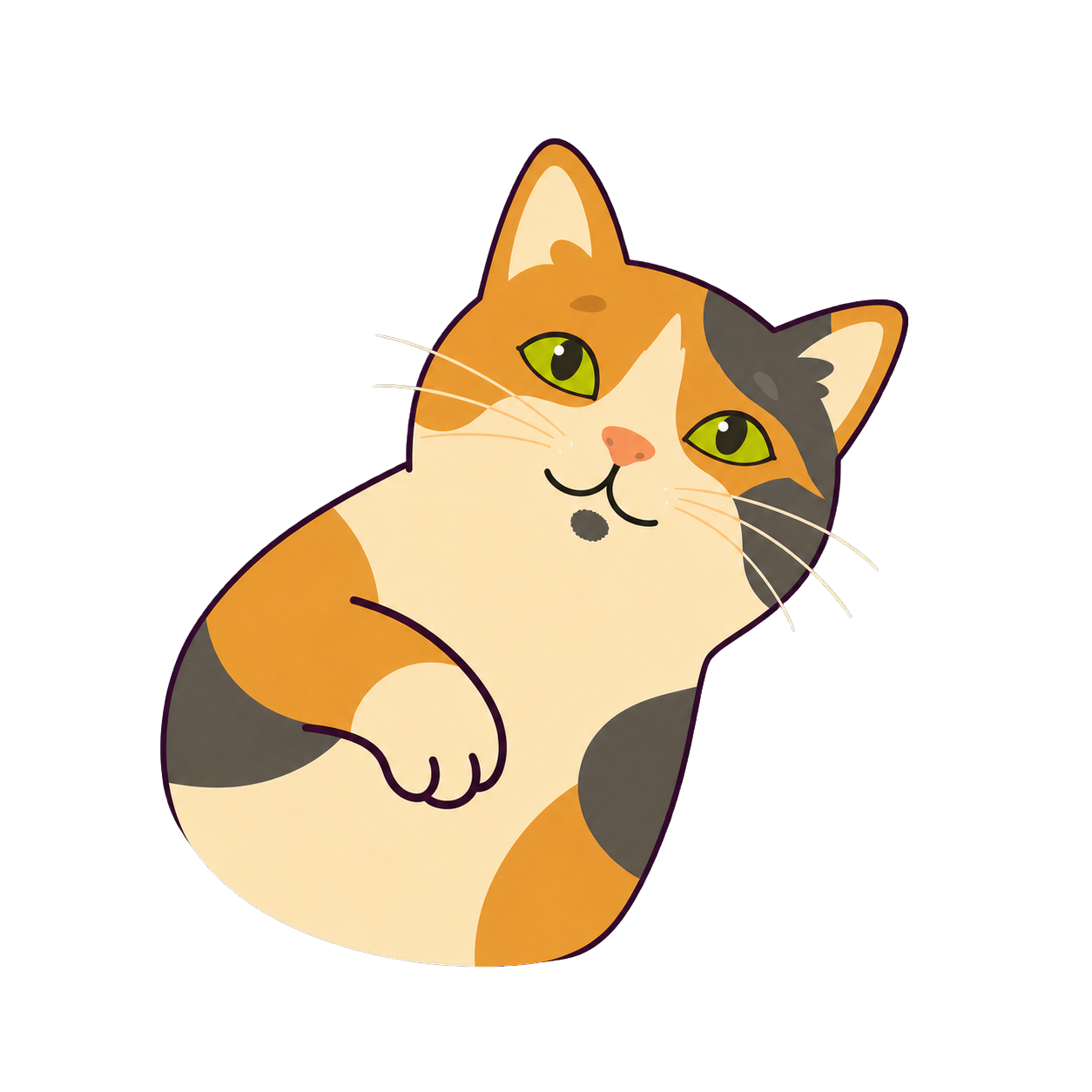 Ilustración de Noa, la gata marrón, asomándose por la izquierda